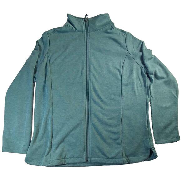 Croft & Barrow Full Zip Women's Sweat Jacket With Pockets Petite Medium Green - Picture 1 of 9